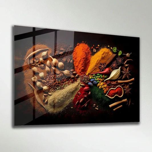 Spices Mix Glass Wall Art - LUXARTDECO