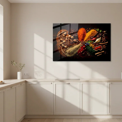 Spices Mix Glass Wall Art - LUXARTDECO