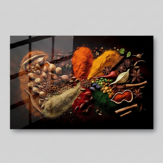 Spices Mix Glass Wall Art