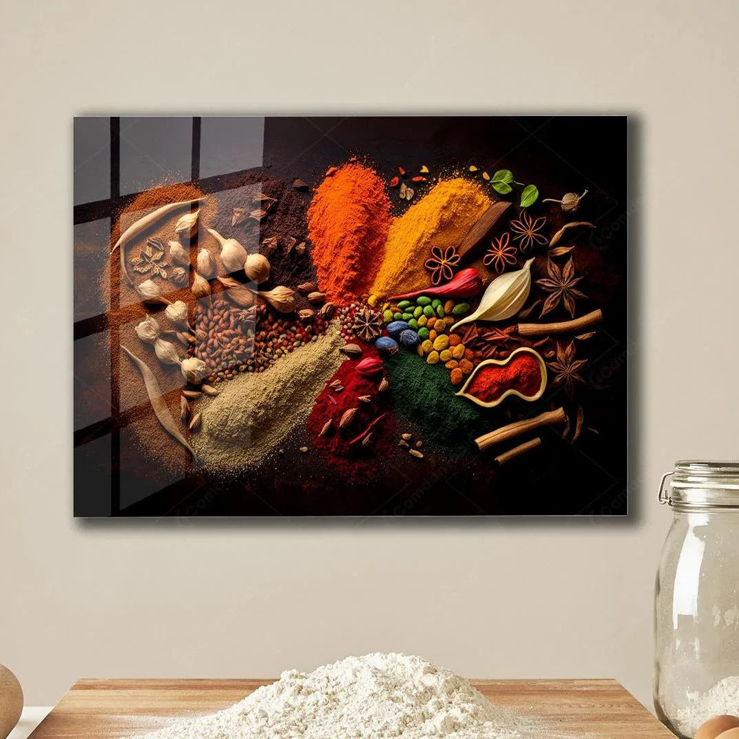 Spices Mix Glass Wall Art - LUXARTDECO