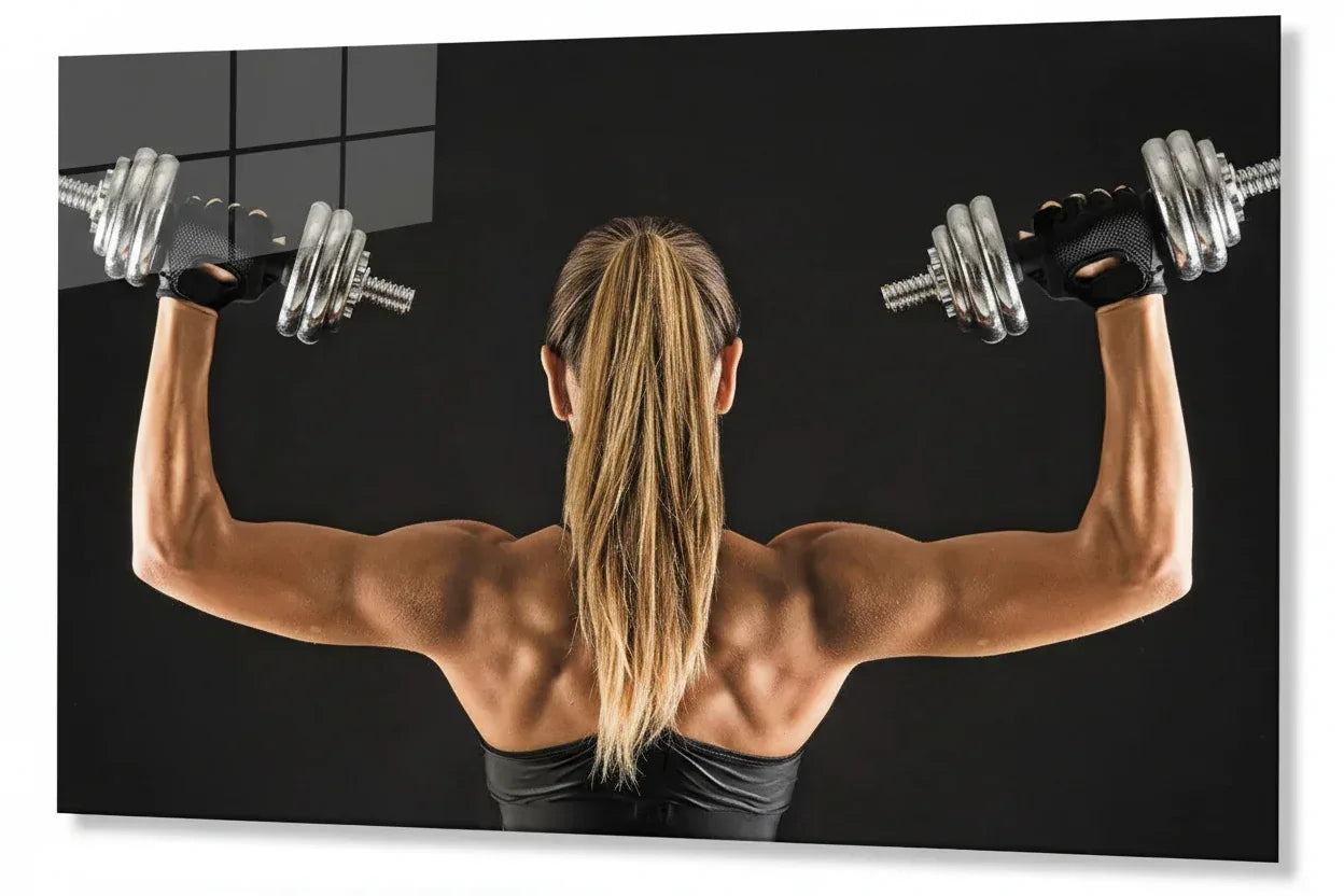 Fitness Girl Glass Wall Art - LUXARTDECO