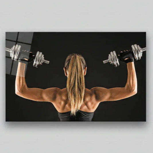 Fitness Girl Glass Wall Art - LUXARTDECO