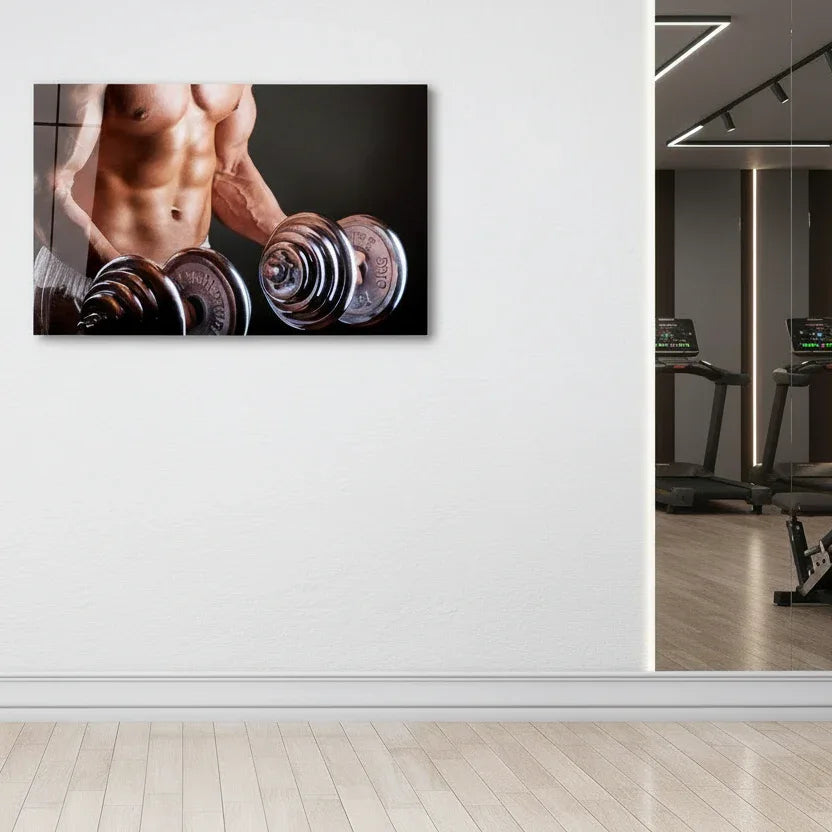 Gym Workout Glass Wall Art - LUXARTDECO