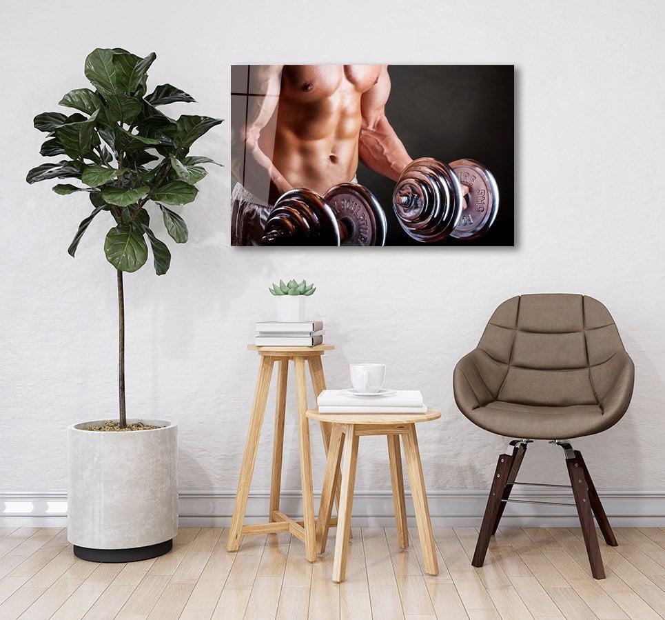 Gym Workout Glass Wall Art - LUXARTDECO