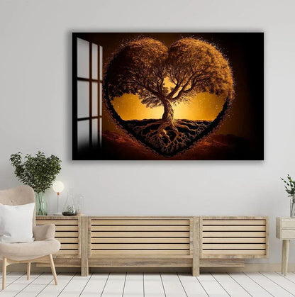 Heart Tree Glass Wall Art - LUXARTDECO