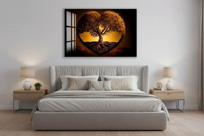 Heart Tree Glass Wall Art - LUXARTDECO