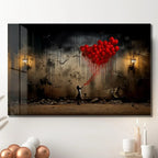 Girl with Balloons Glass Wall Art - LUXARTDECO