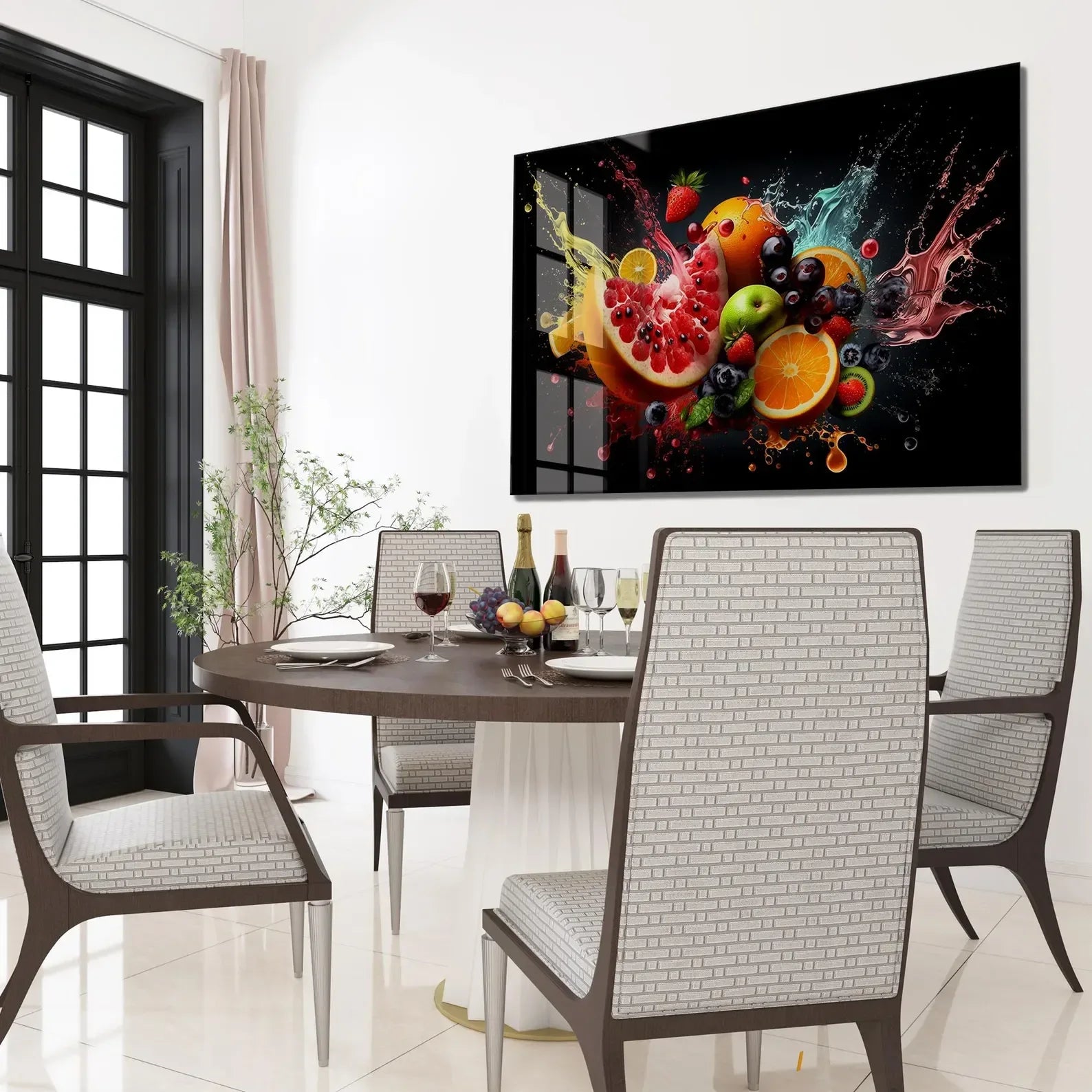 Fruit Explosion Glass Wall Art - LUXARTDECO