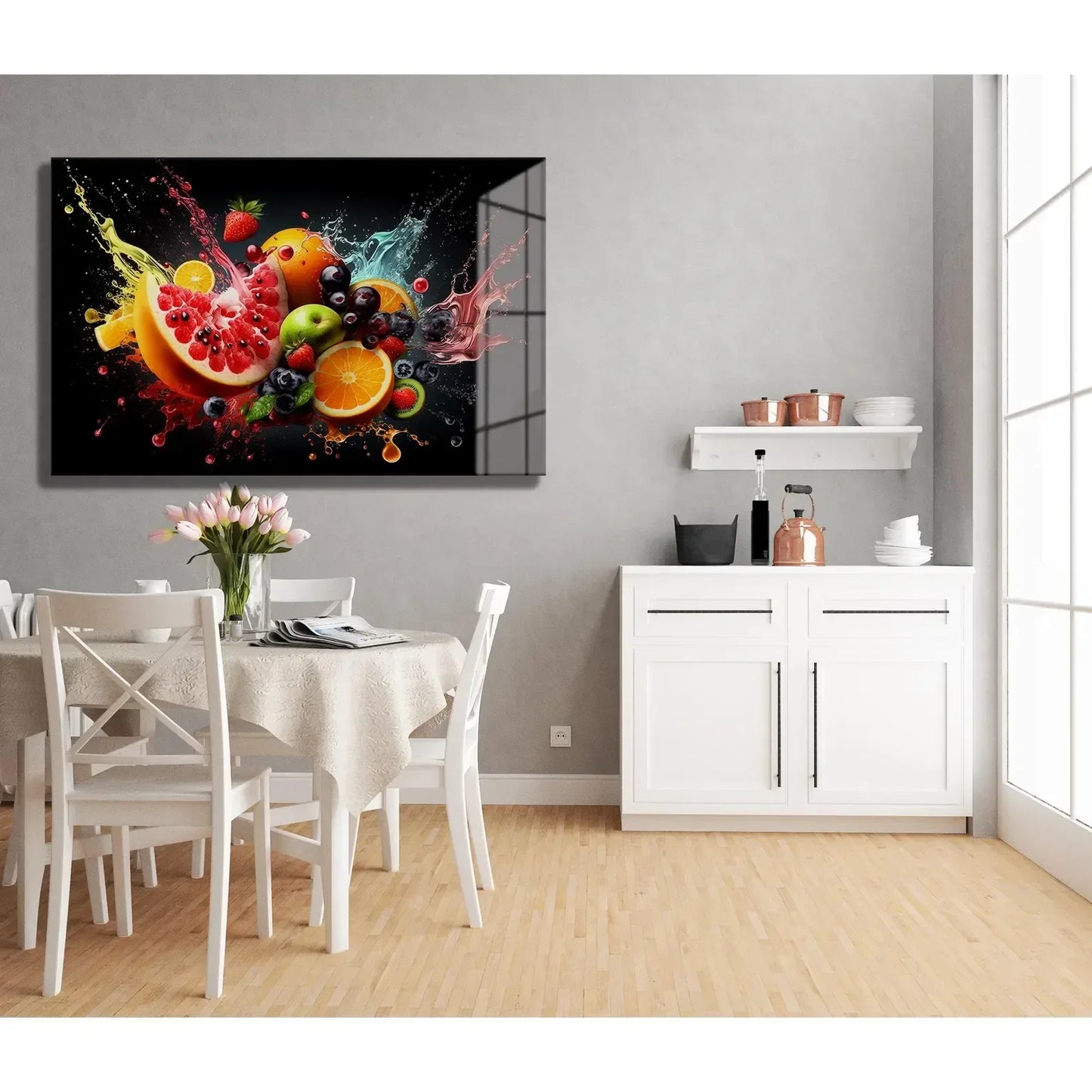 Fruit Explosion Glass Wall Art - LUXARTDECO