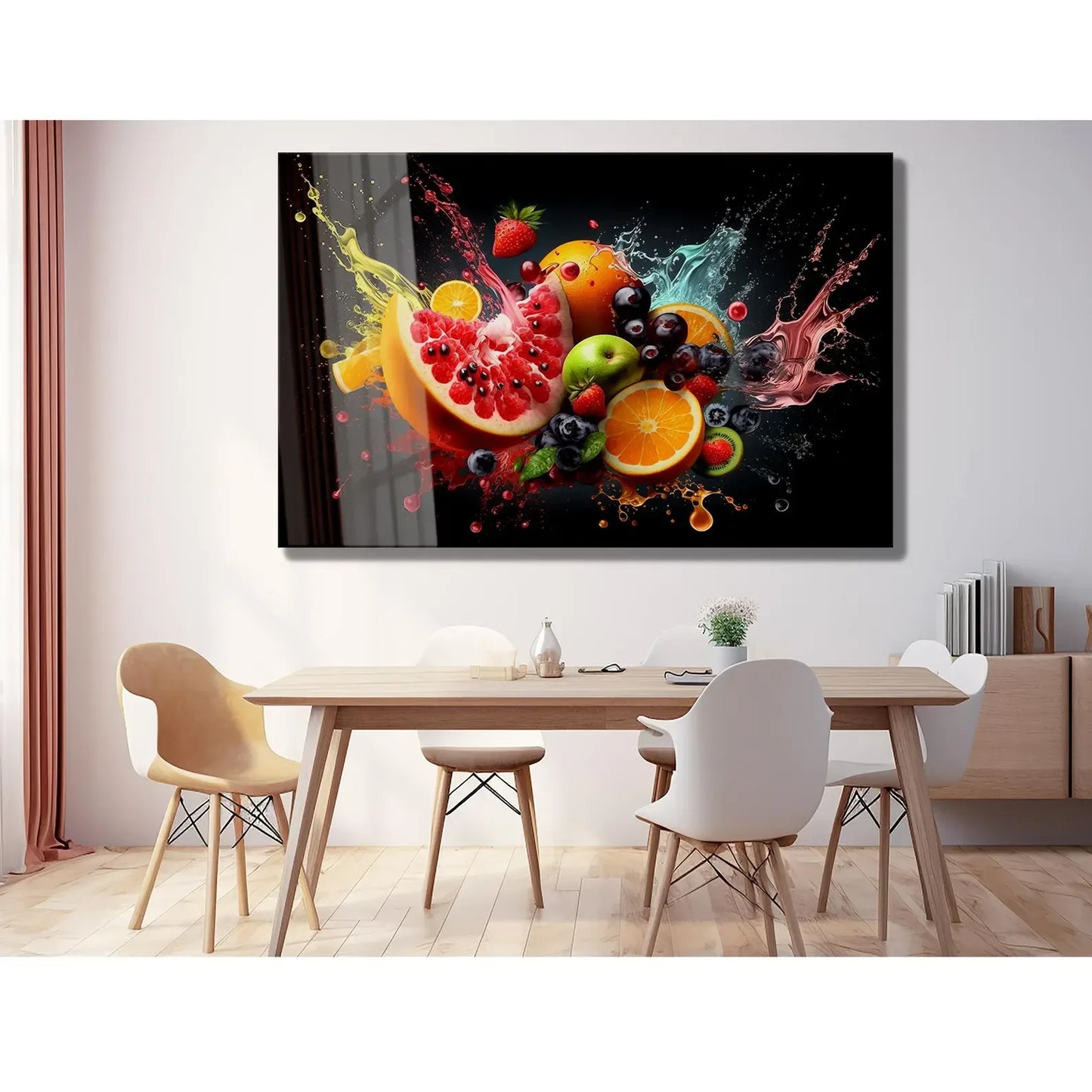Fruit Explosion Glass Wall Art - LUXARTDECO