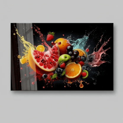 Fruit Explosion Tableau en Verre Trempé