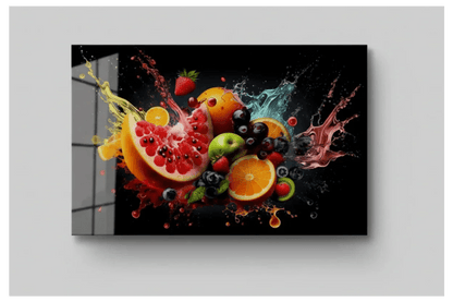 Fruit Explosion Glass Wall Art - LUXARTDECO