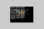 Gold Dragonfly Glass Wall Art - LUXARTDECO
