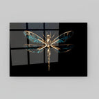 Gold Dragonfly Glass Wall Art - LUXARTDECO