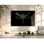 Gold Dragonfly Glass Wall Art - LUXARTDECO