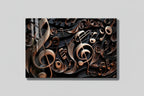 Golden Music Notes Glass Wall Art - LUXARTDECO