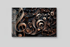 Golden Music Notes Glass Wall Art - LUXARTDECO