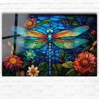Colorful Dragonfly Glass Wall Art - LUXARTDECO