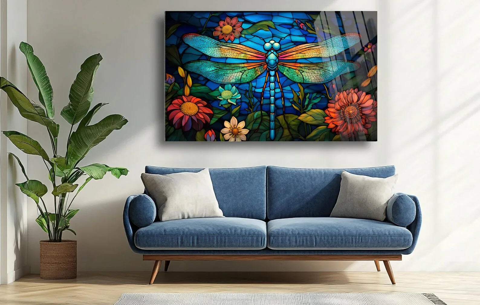 Colorful Dragonfly Glass Wall Art - LUXARTDECO