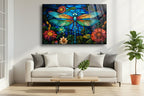 Colorful Dragonfly Glass Wall Art - LUXARTDECO
