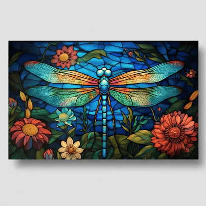Colorful Dragonfly Glass Wall Art