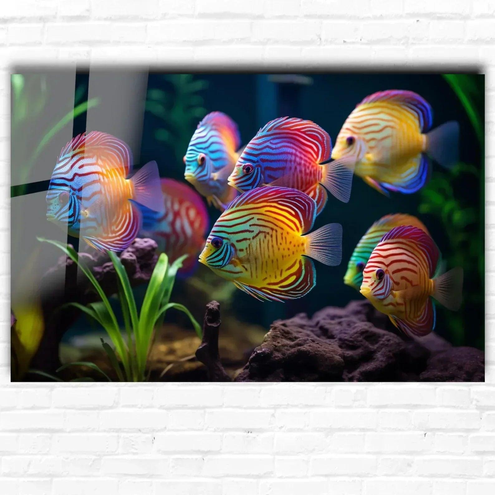 Discus Fish Glass Wall Art - LUXARTDECO