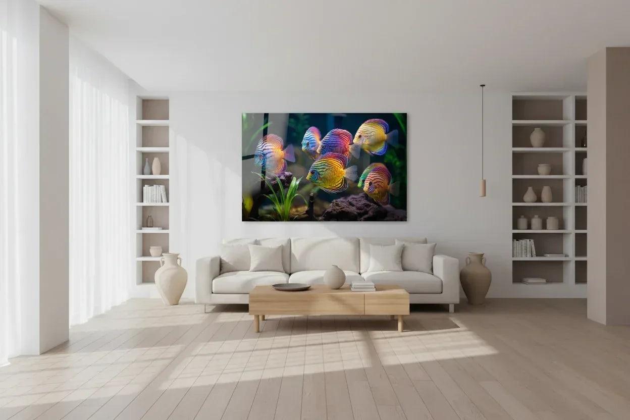 Discus Fish Glass Wall Art - LUXARTDECO