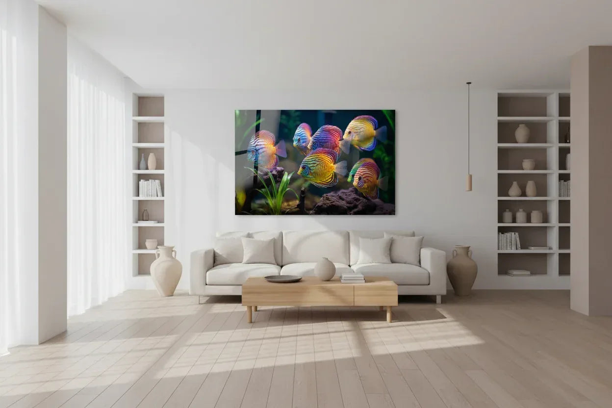 Discus Fish Glass Wall Art - LUXARTDECO