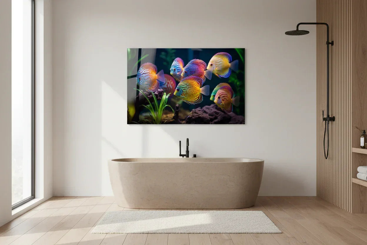 Discus Fish Glass Wall Art - LUXARTDECO