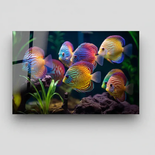 Discus Pesce Quadro in Vetro Temperato