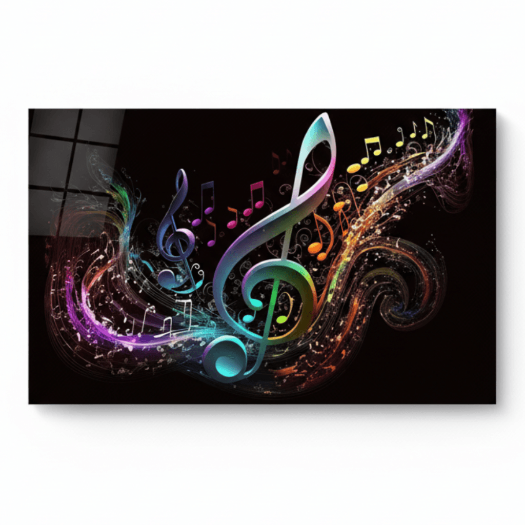 Music Tableau en Verre Trempé