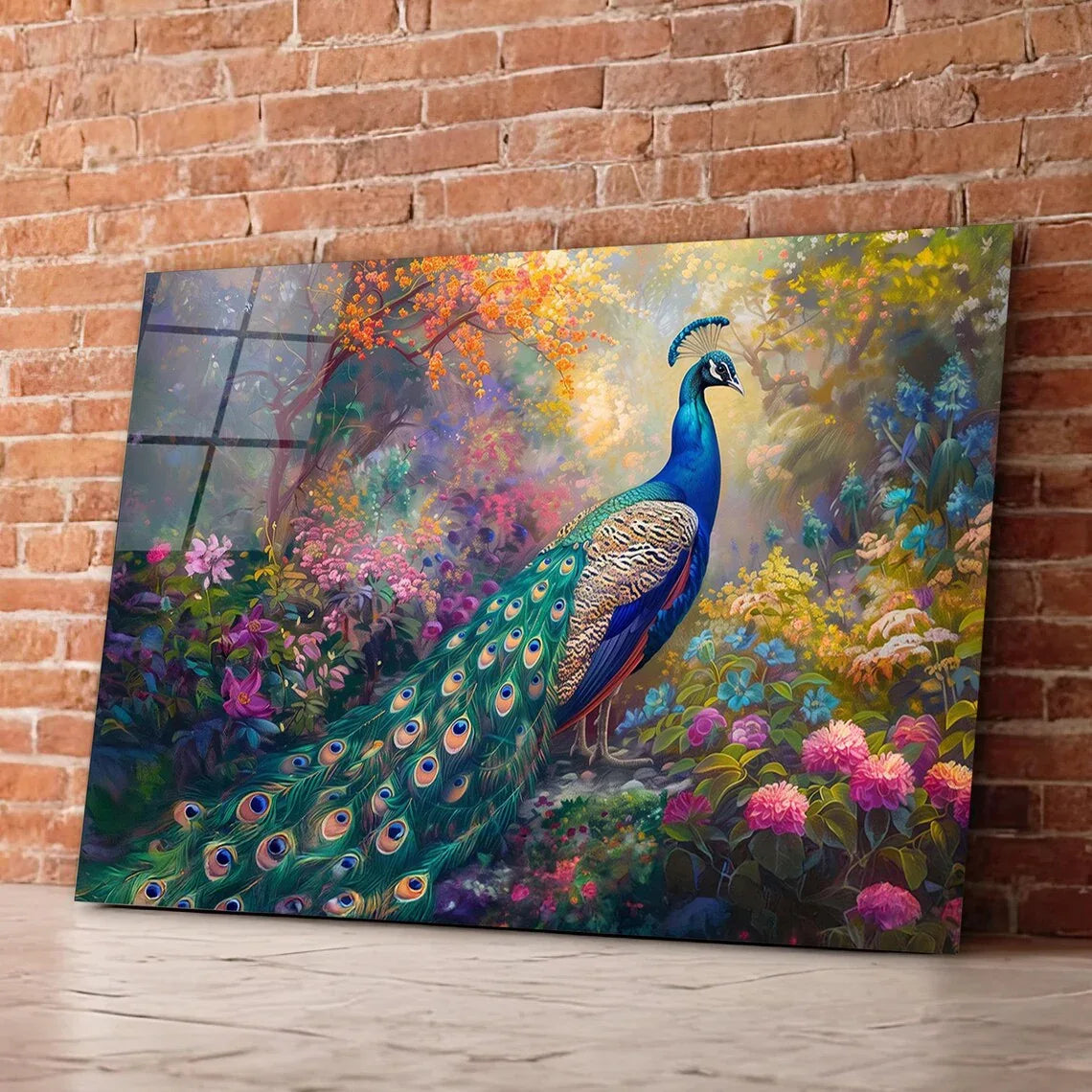 Peacock Glass Wall Art - LUXARTDECO