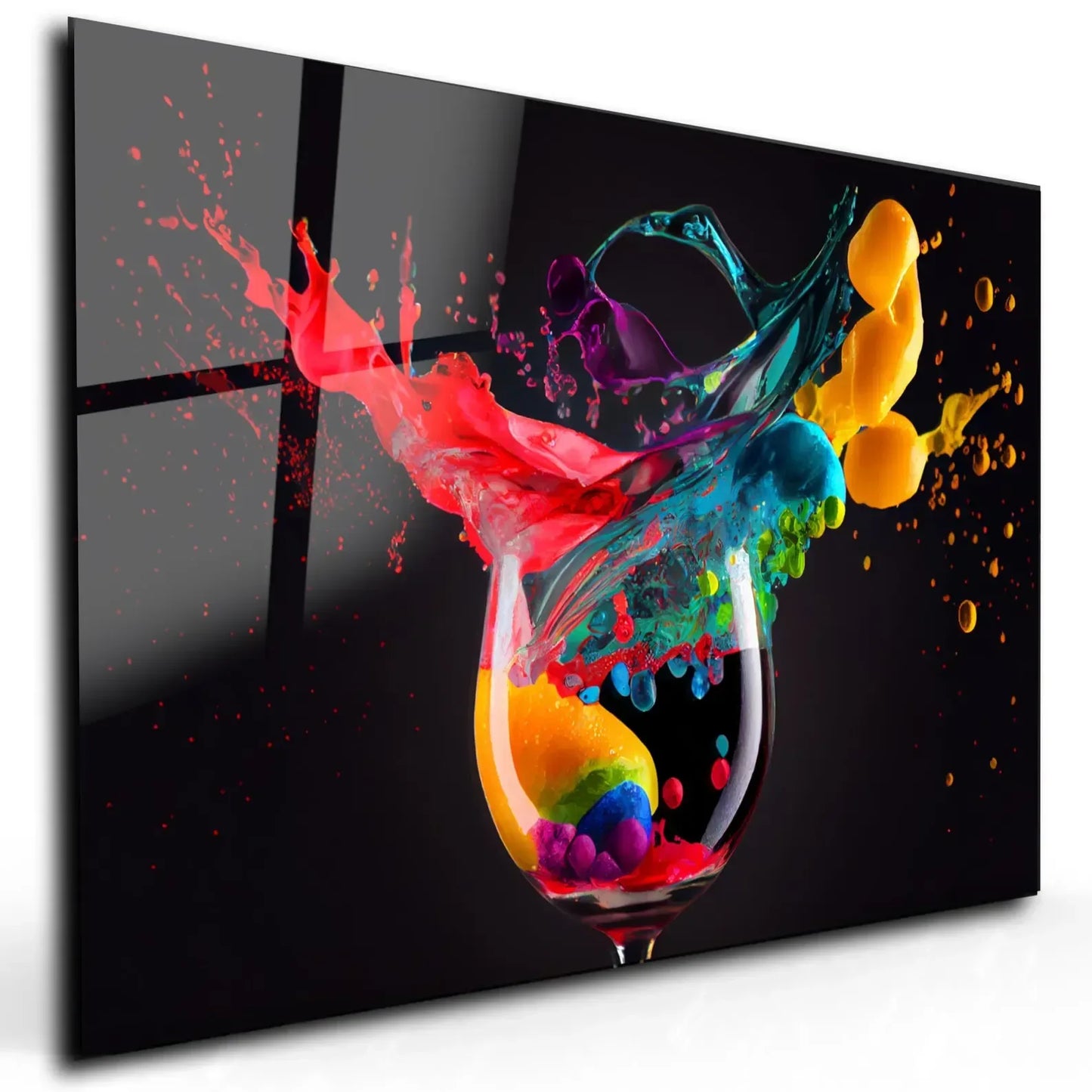Cocktail Splash Glass Wall Art - LUXARTDECO