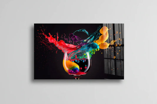 Cocktail Splash Glass Wall Art - LUXARTDECO