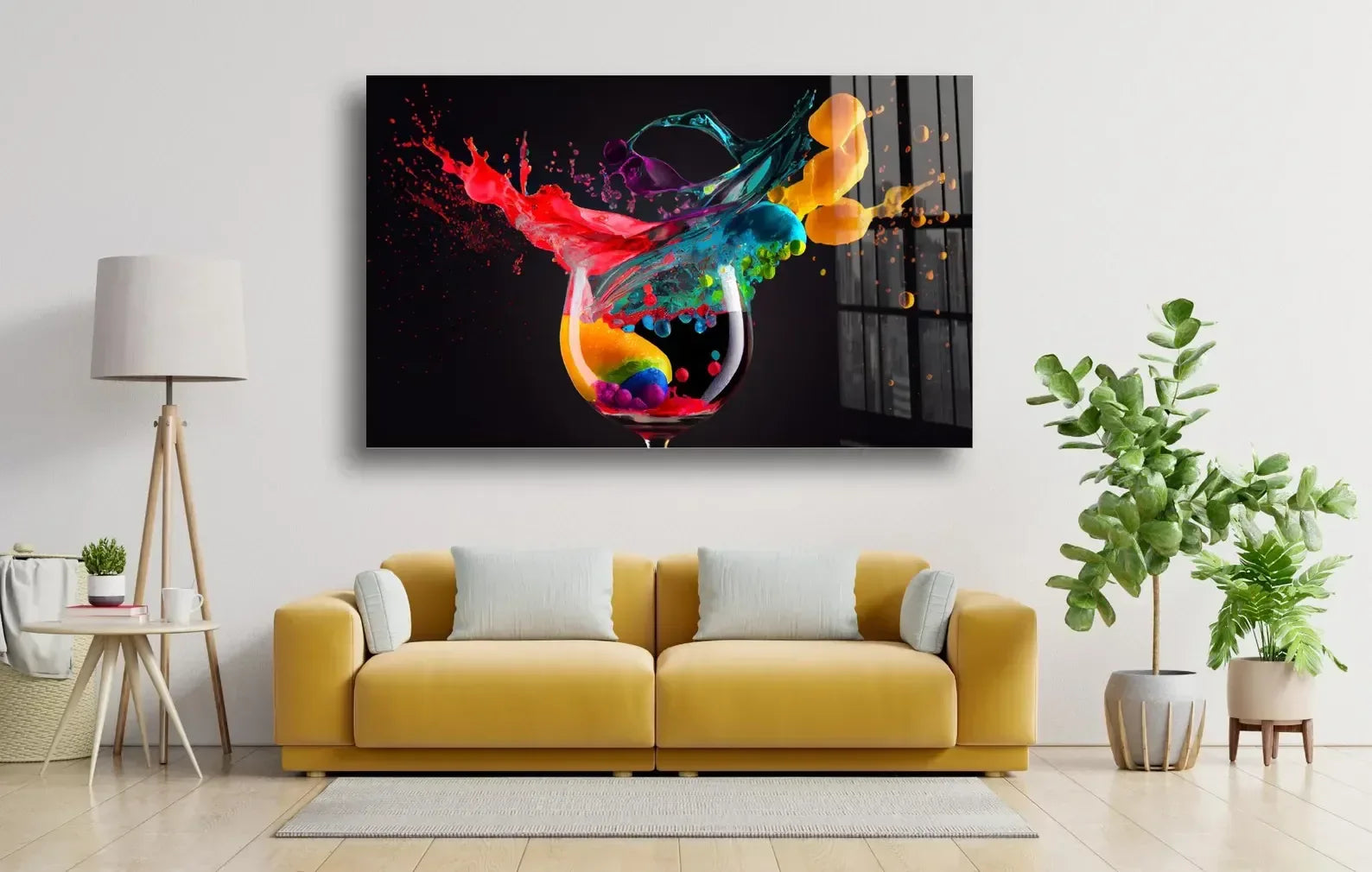 Cocktail Splash Glass Wall Art - LUXARTDECO
