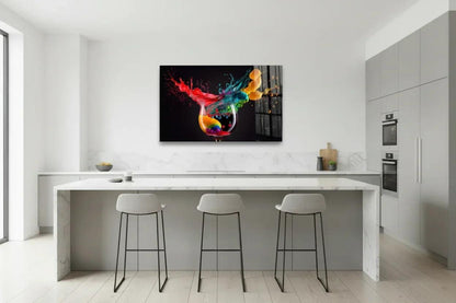 Cocktail Splash Glass Wall Art - LUXARTDECO