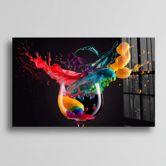 Cocktail Splash Glass Wall Art