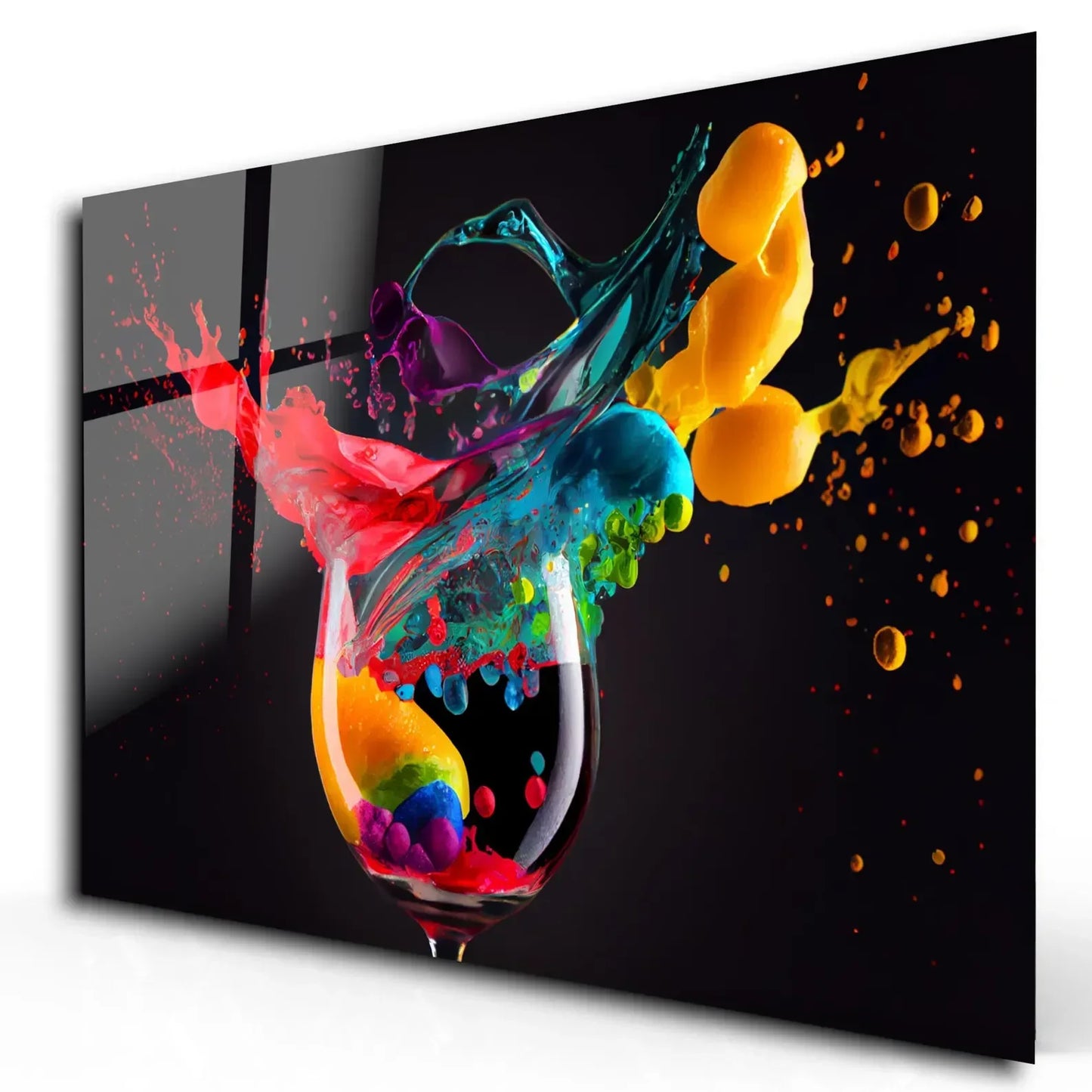 Cocktail Splash Glass Wall Art - LUXARTDECO