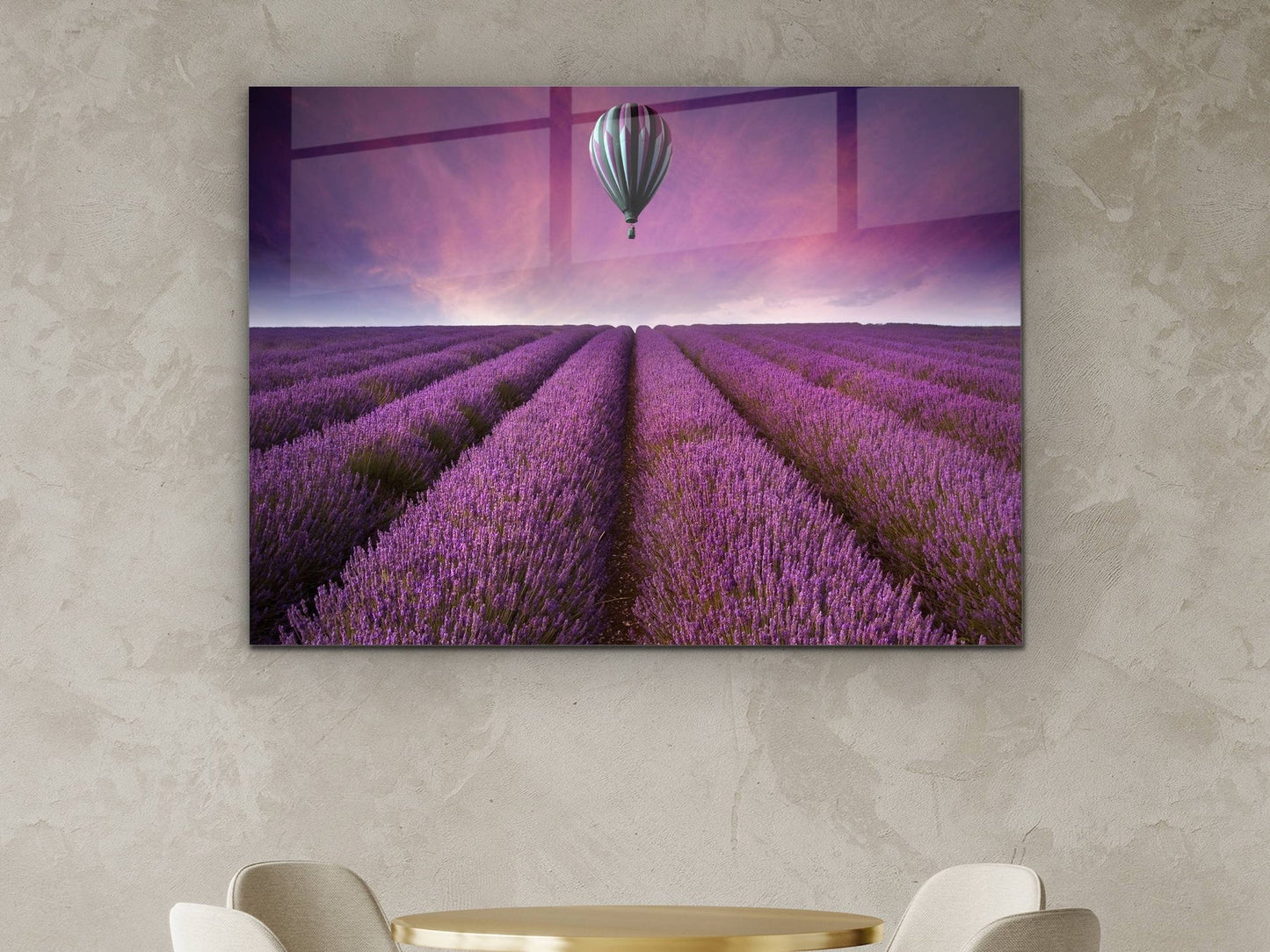 Lavender Field Glass Wall Art