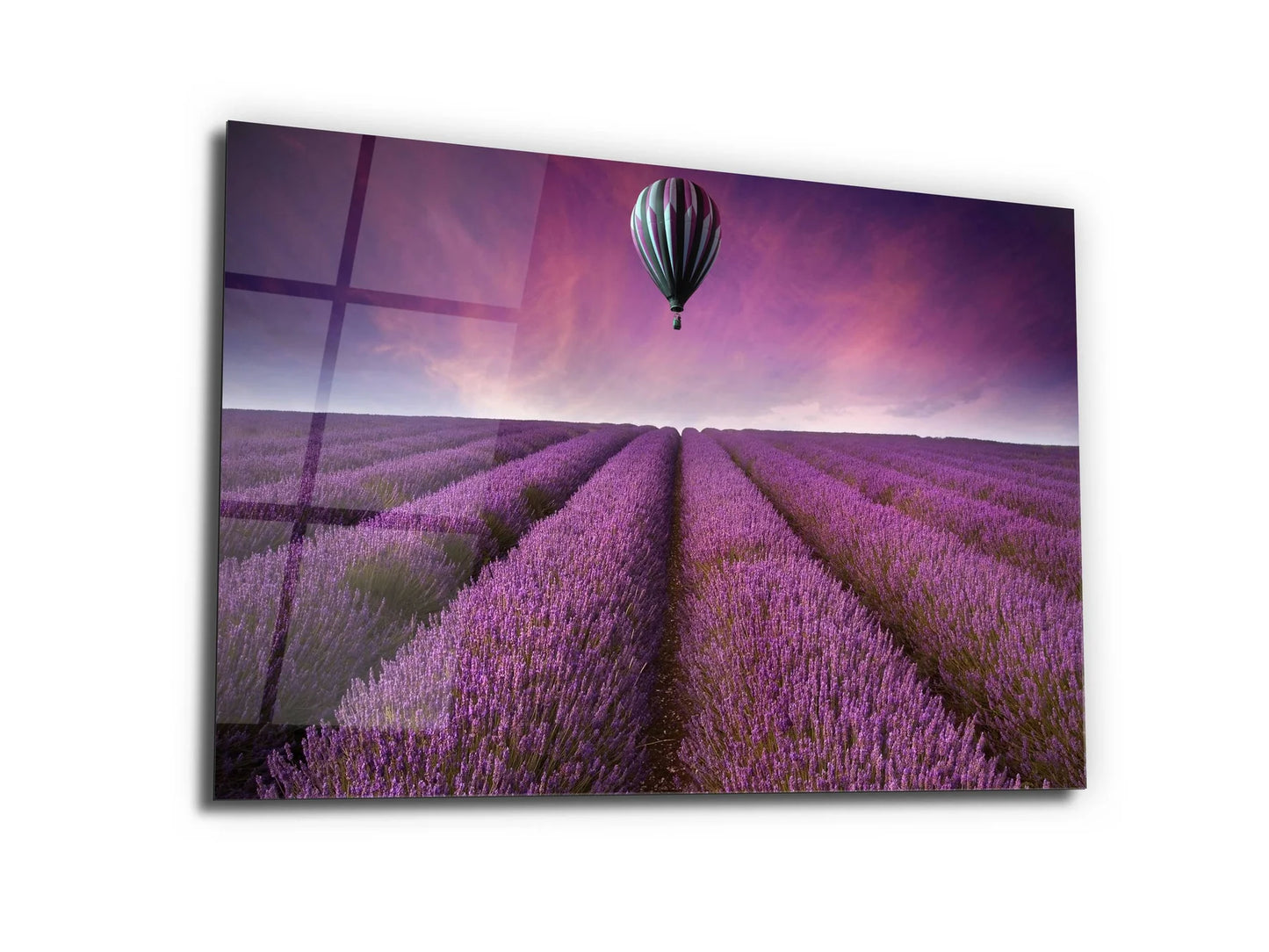 Lavender Field Glass Wall Art
