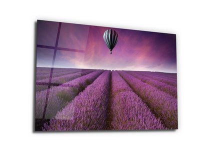 Campo di Lavanda Quadro in Vetro Temperato