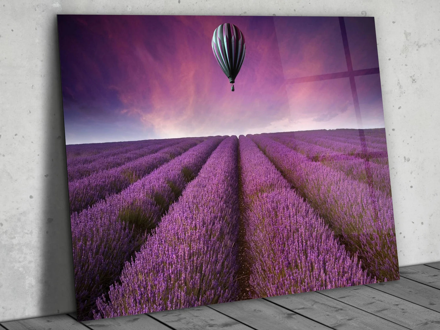 Lavender Field Glass Wall Art