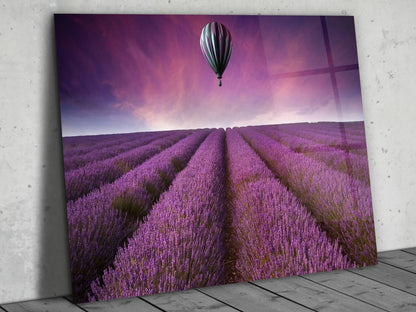 Campo di Lavanda Quadro in Vetro Temperato