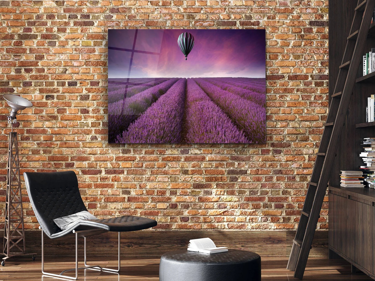 Lavender Field Glass Wall Art