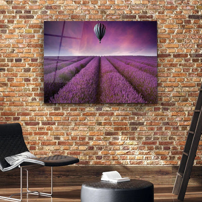Campo di Lavanda Quadro in Vetro Temperato