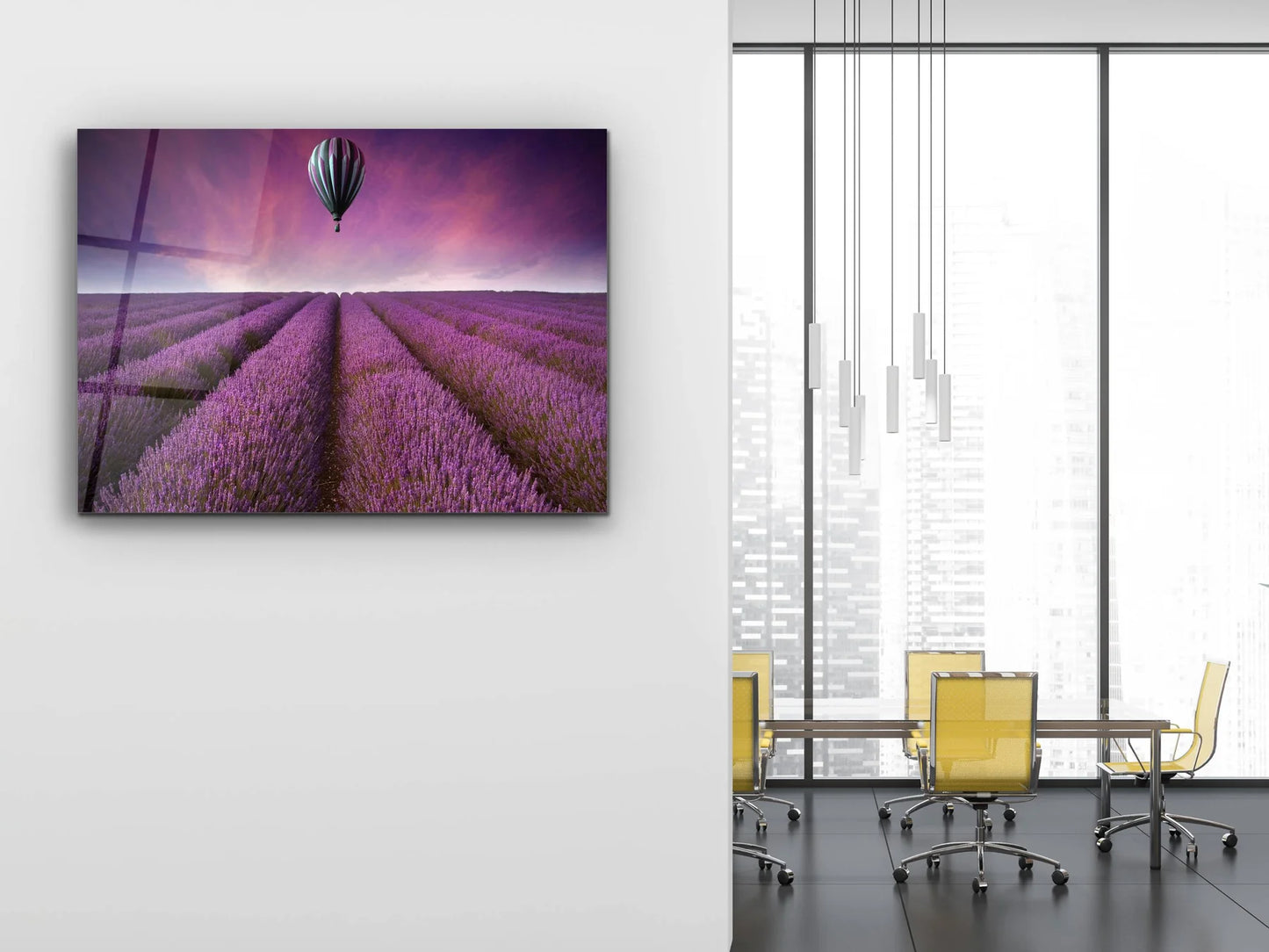 Lavender Field Glass Wall Art