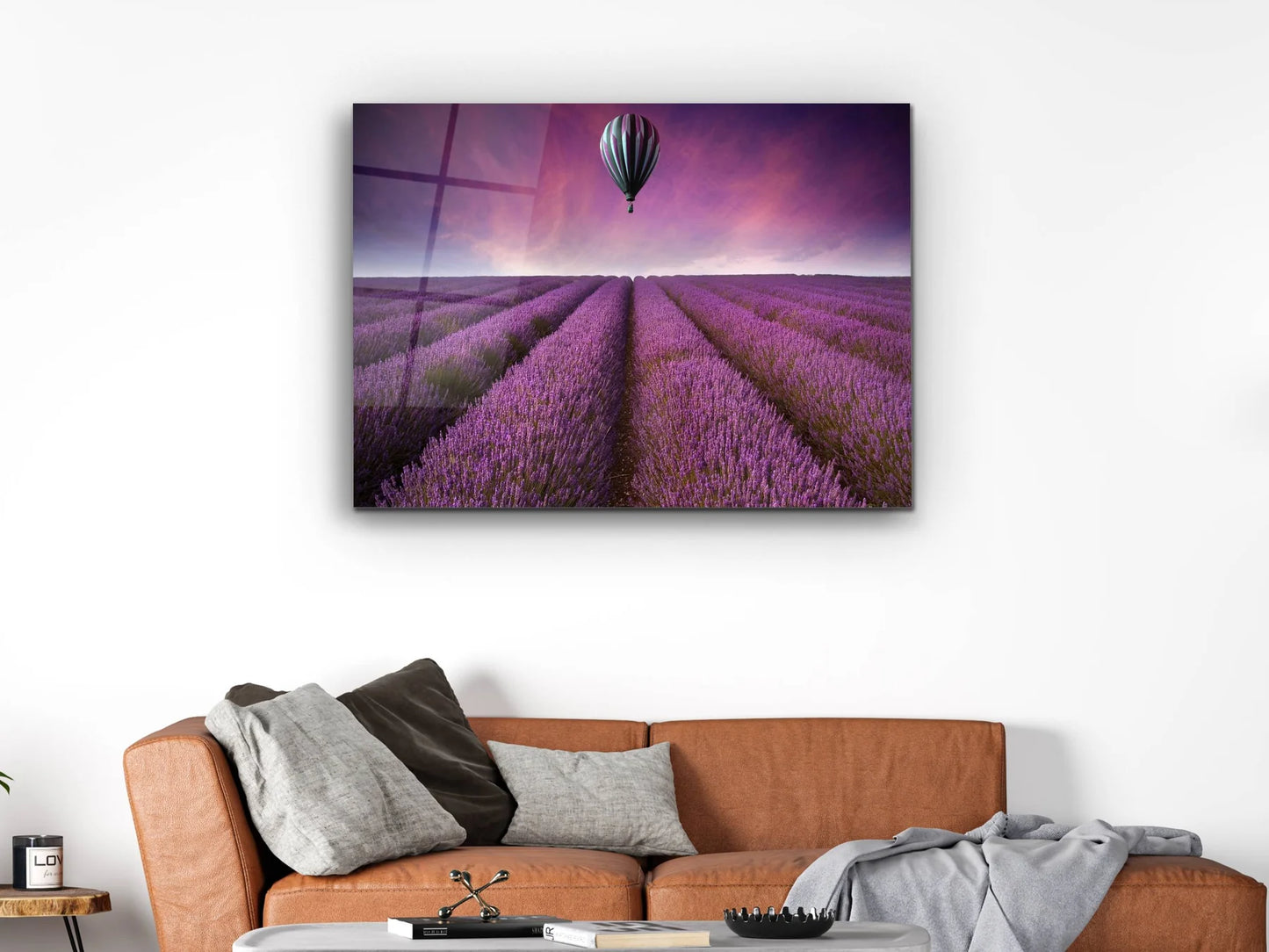 Lavender Field Glass Wall Art