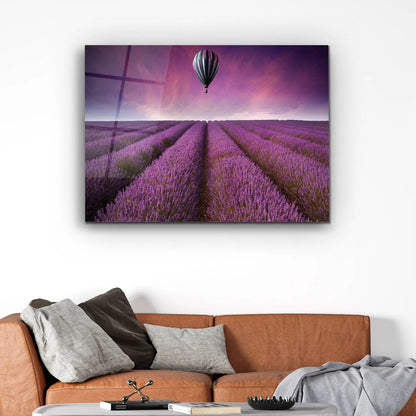 Campo di Lavanda Quadro in Vetro Temperato