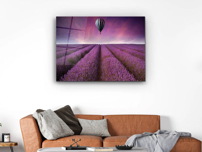 Campo di Lavanda Quadro in Vetro Temperato