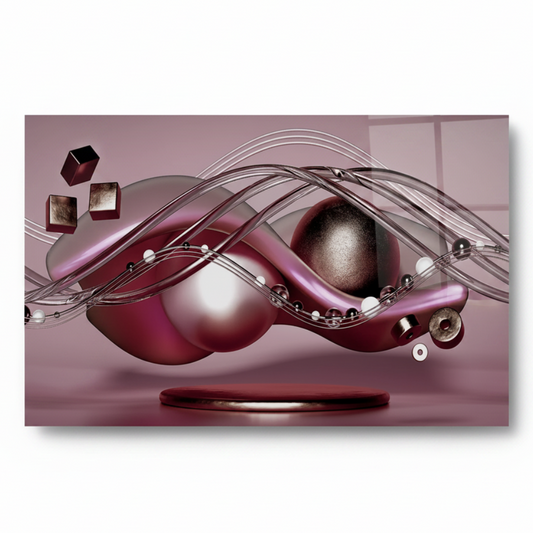 Pink Abstract Glass Wall Art